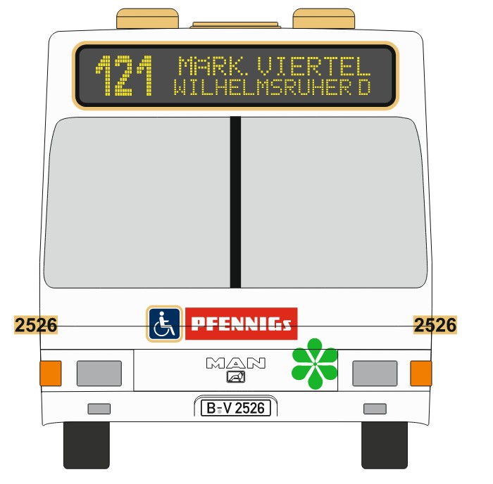 MAN NG272 BVG 2526 - Pfennings Linie 121 MÄRK. VIERTEL WILHELMSRUHER D.